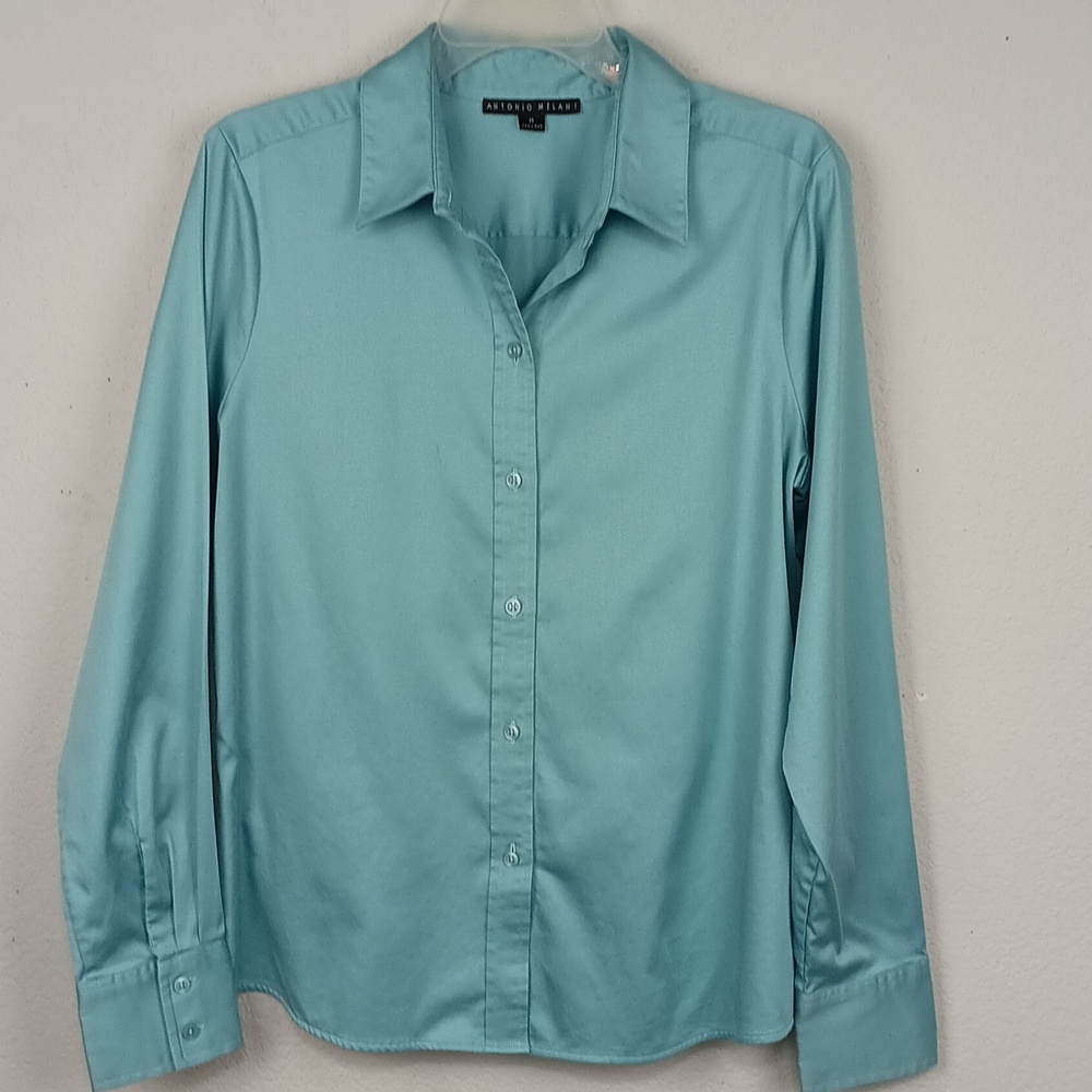 ANTONIO MELANI Light Blue  Button Down Long - Sleeve Shirt sz M Business Casual